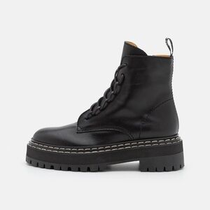 Proenza Schouler Black Combat Ankle Boots lace up 39